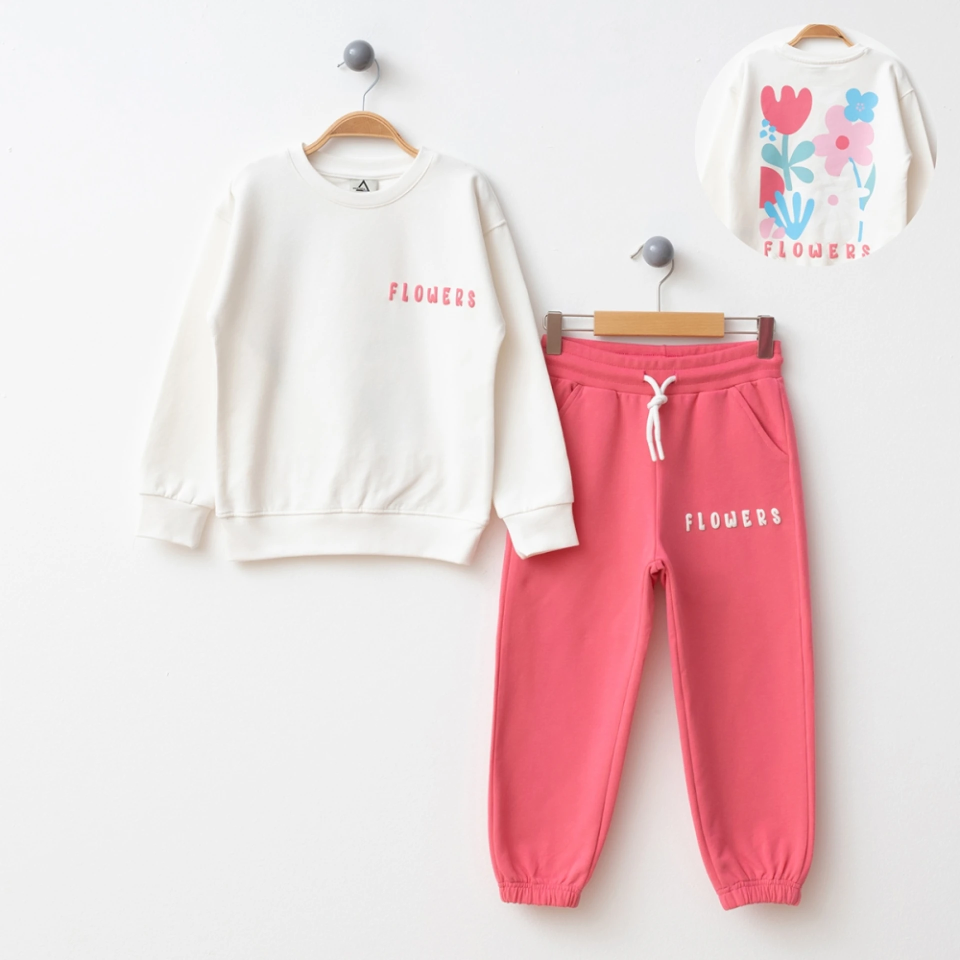 4-12 (5ad) FLOWERS KIZ FIRÇALI EŞOFMAN TK