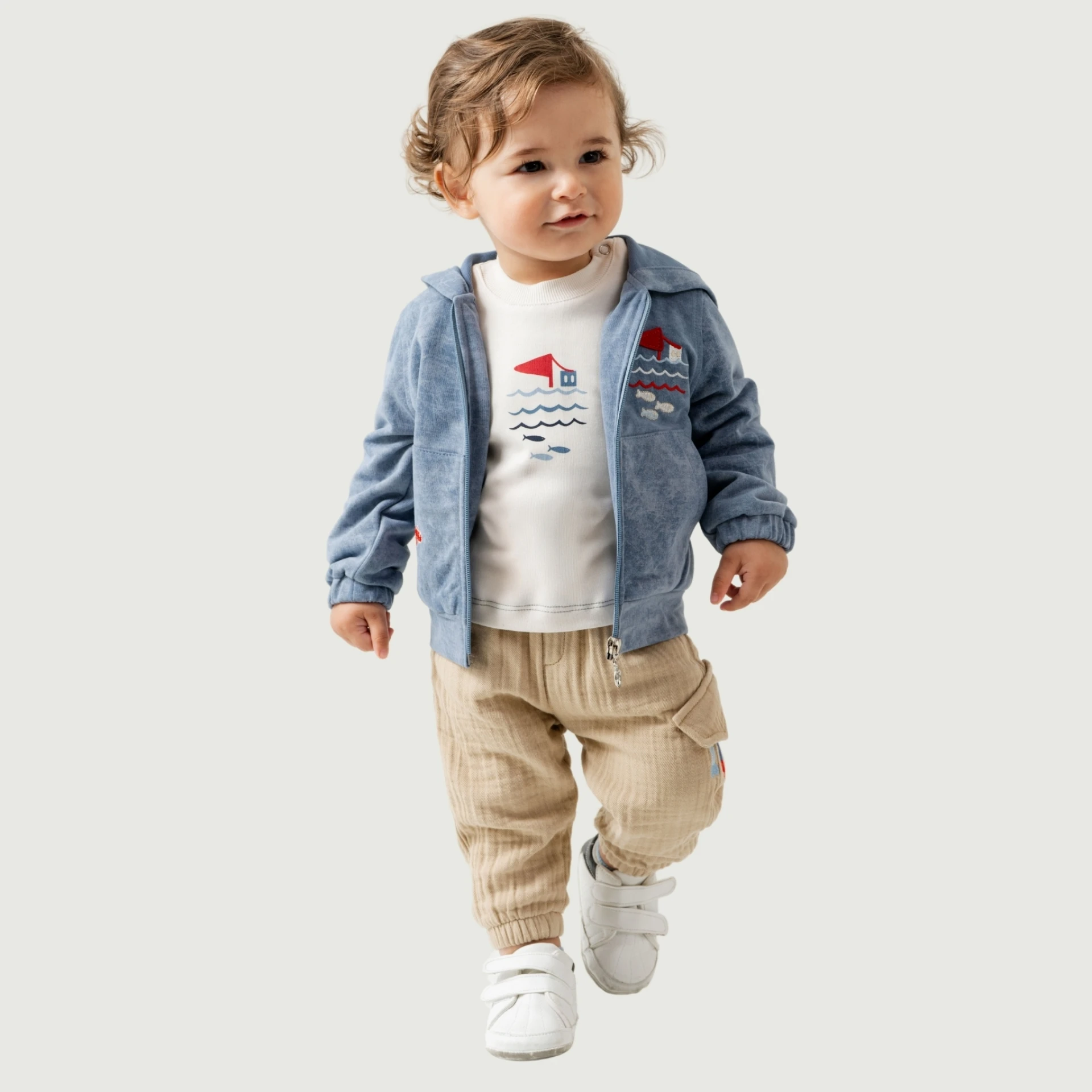 CAPTAIN FISH NAKIŞLI EŞOFMAN 3'LÜ TAKIM 