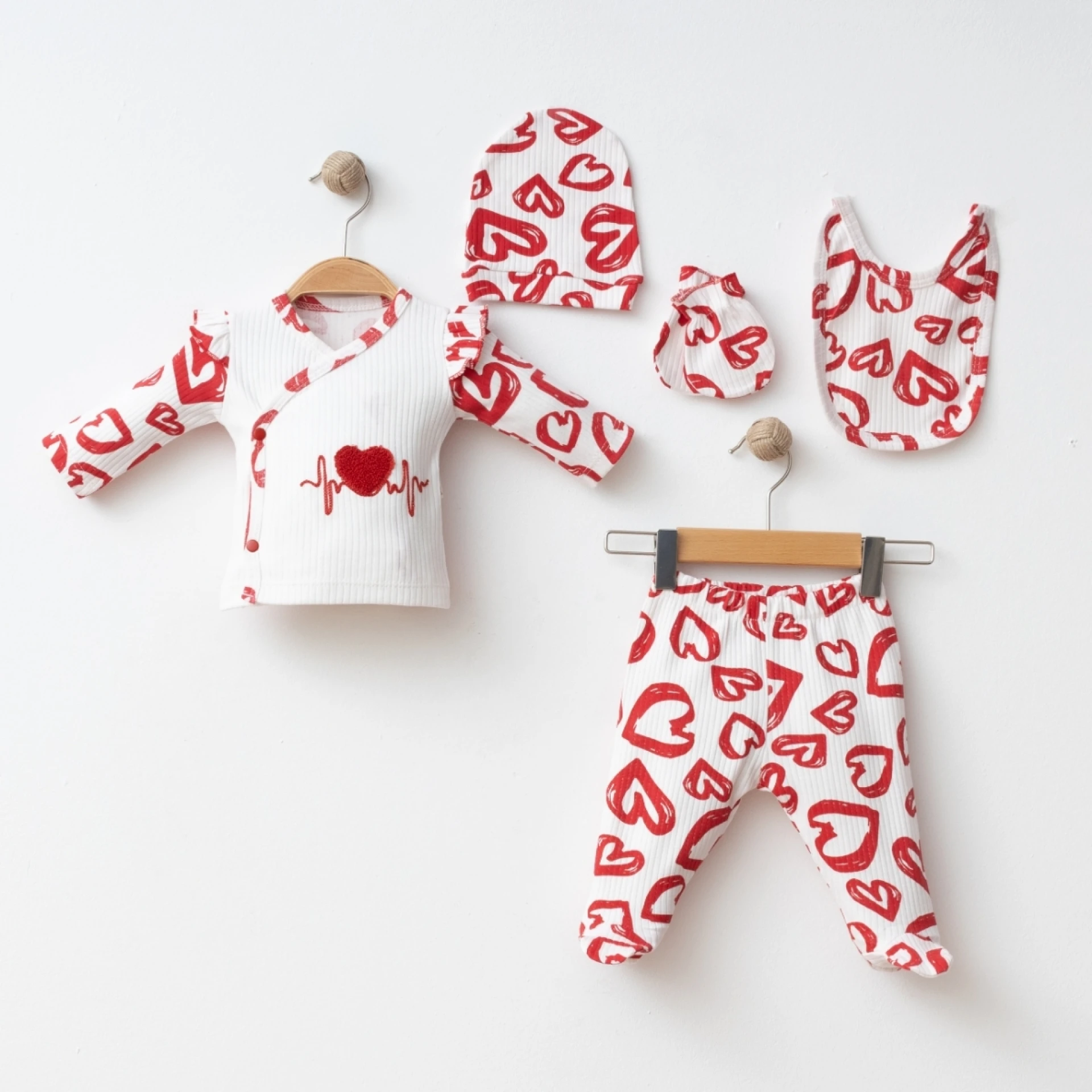 COŞAY BEBE KIZ 0-3 AY KALPLİ 5 Lİ SET