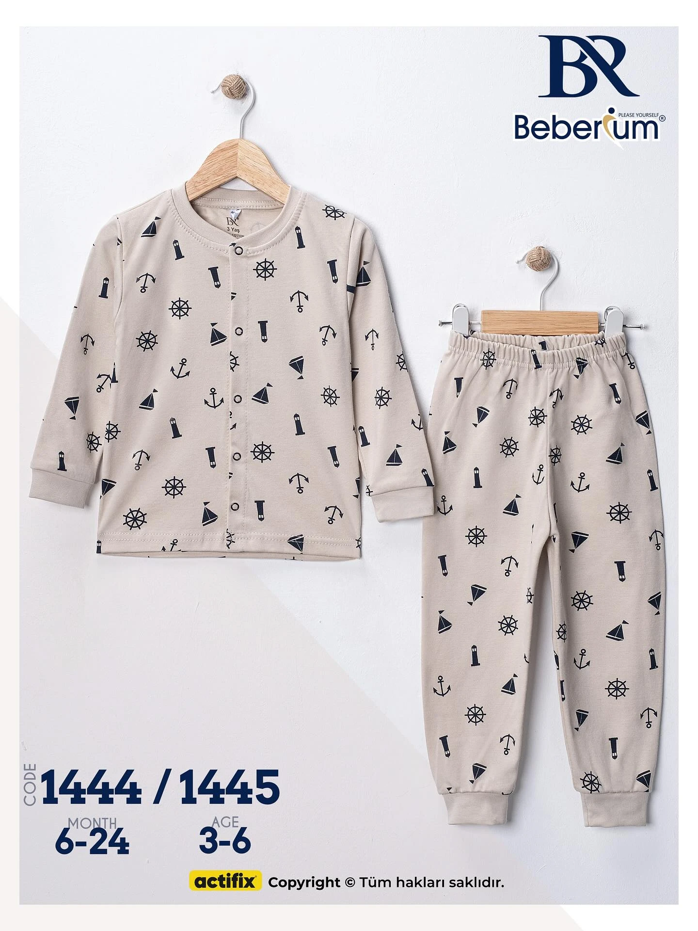 Deniz Temalı Çocuk Pijama Takımı