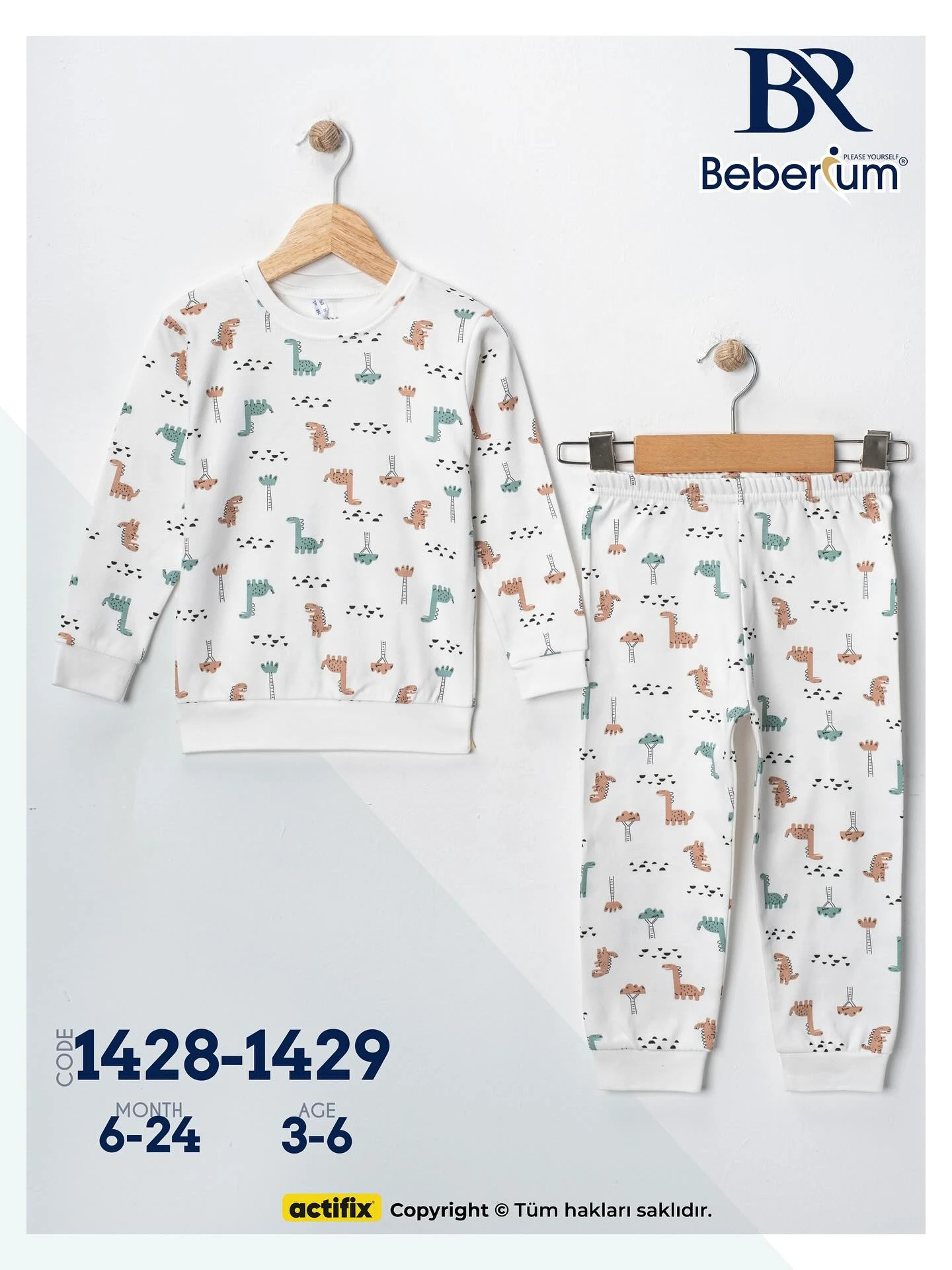 Desenli Çocuk Pijama Takımı