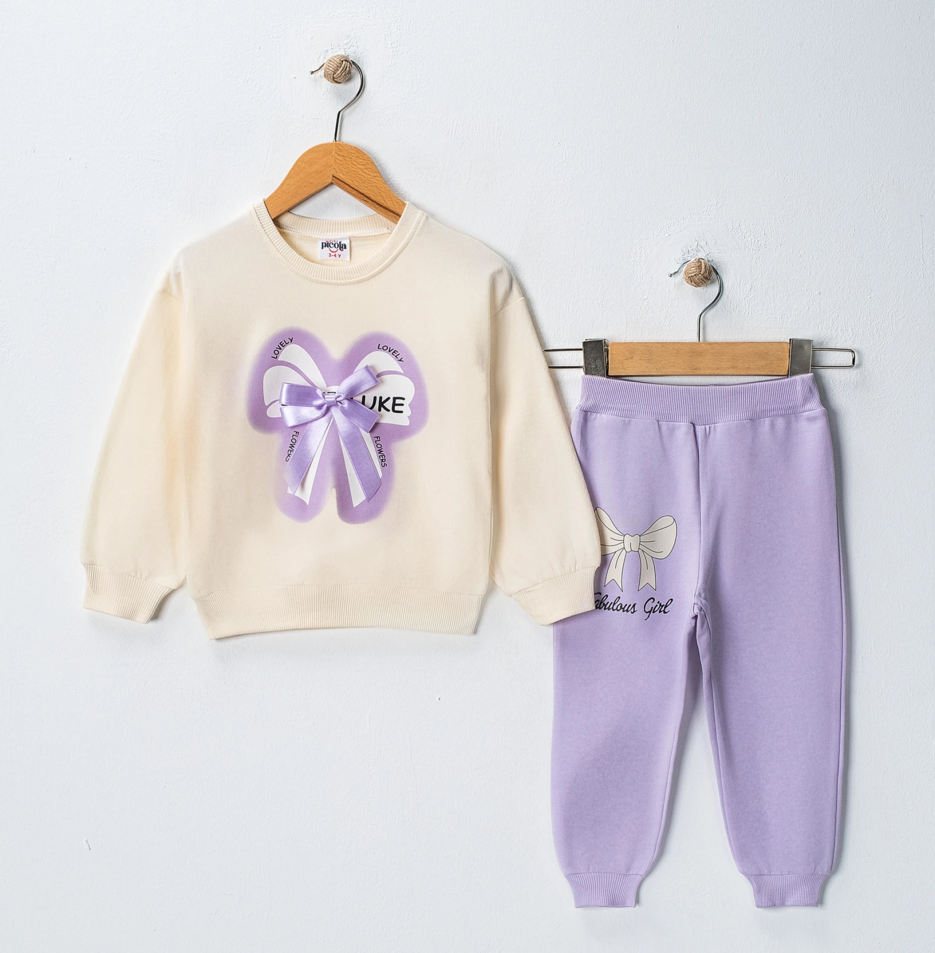 FABULOUS GIRL BASKILI İKİLİ EŞOFMAN TAKIMI