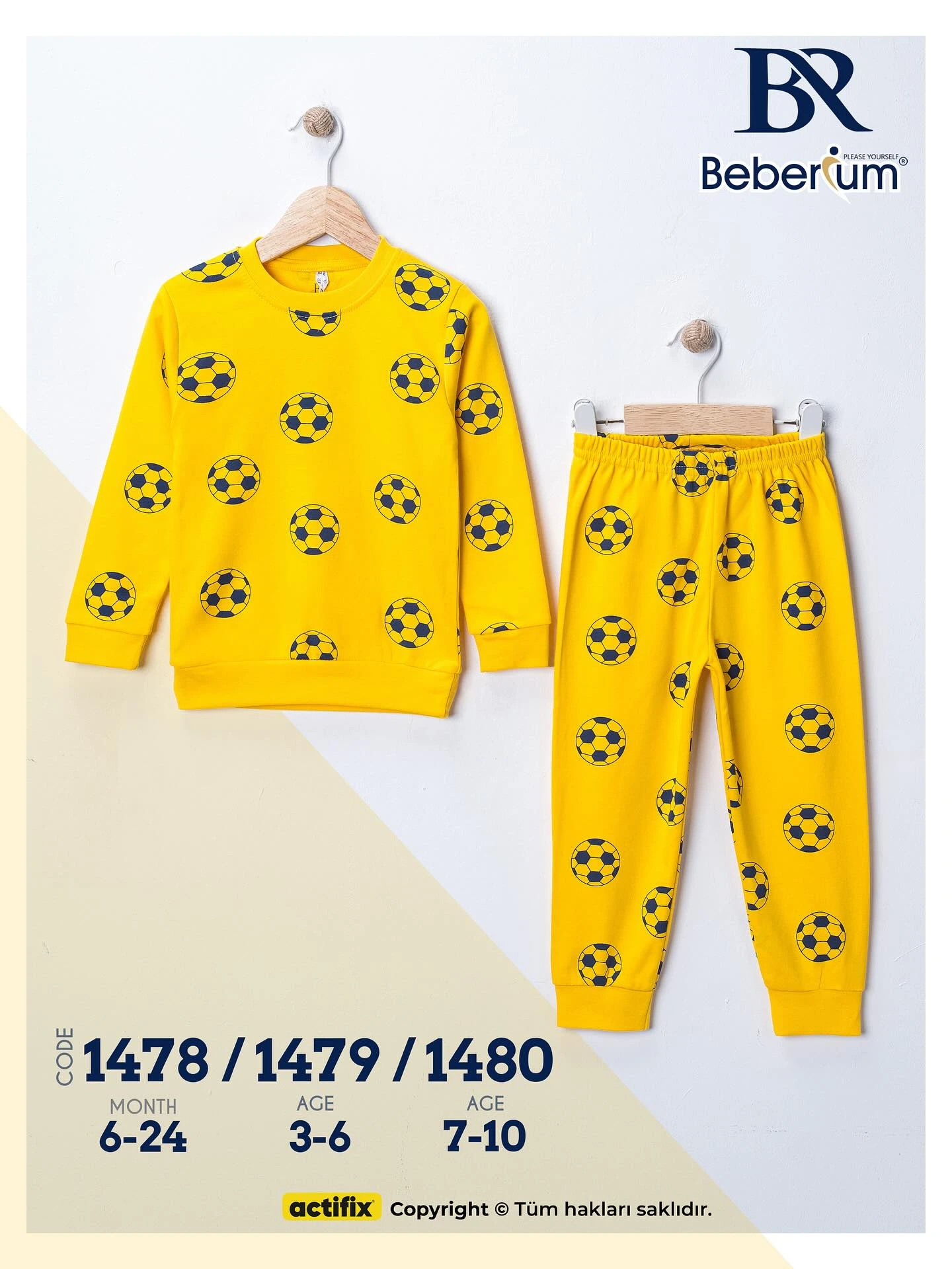 Futbol Temalı Çocuk Pijama Takımı