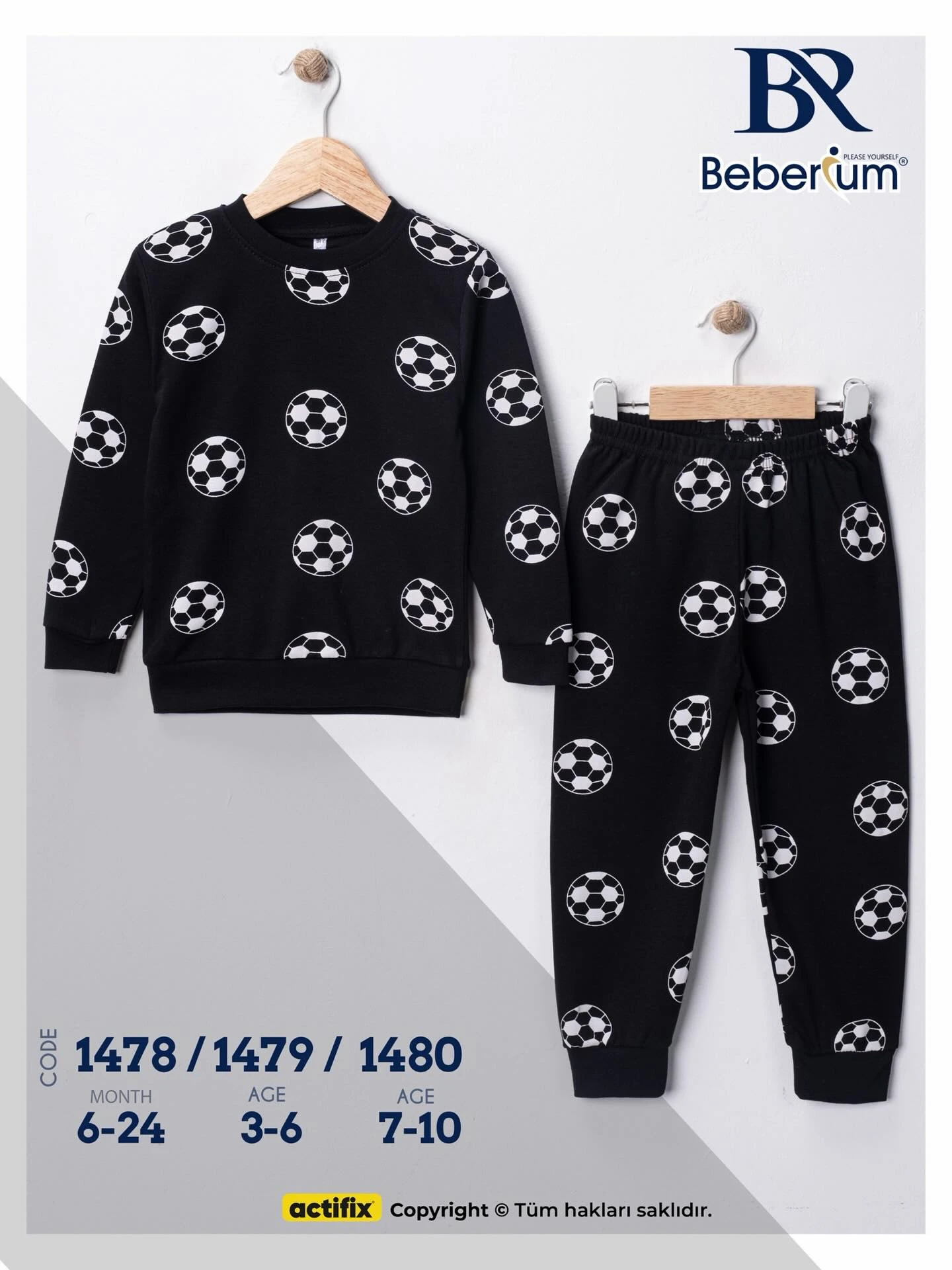Futbol Temalı Çocuk Pijama Takımı