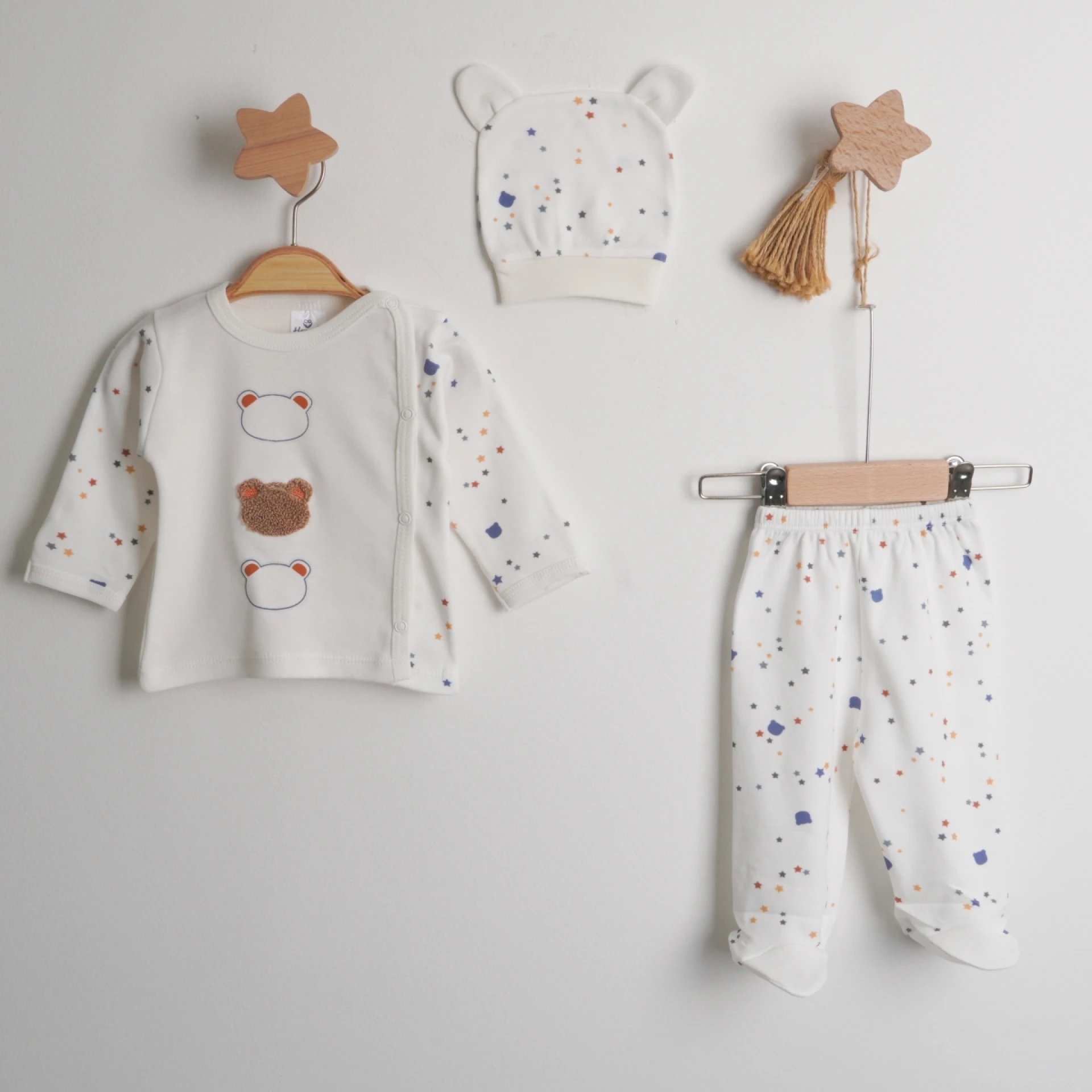 Hoppala 4411 0-3 Ay Bears Süzeneli Eldivenli Zıbın Takımı