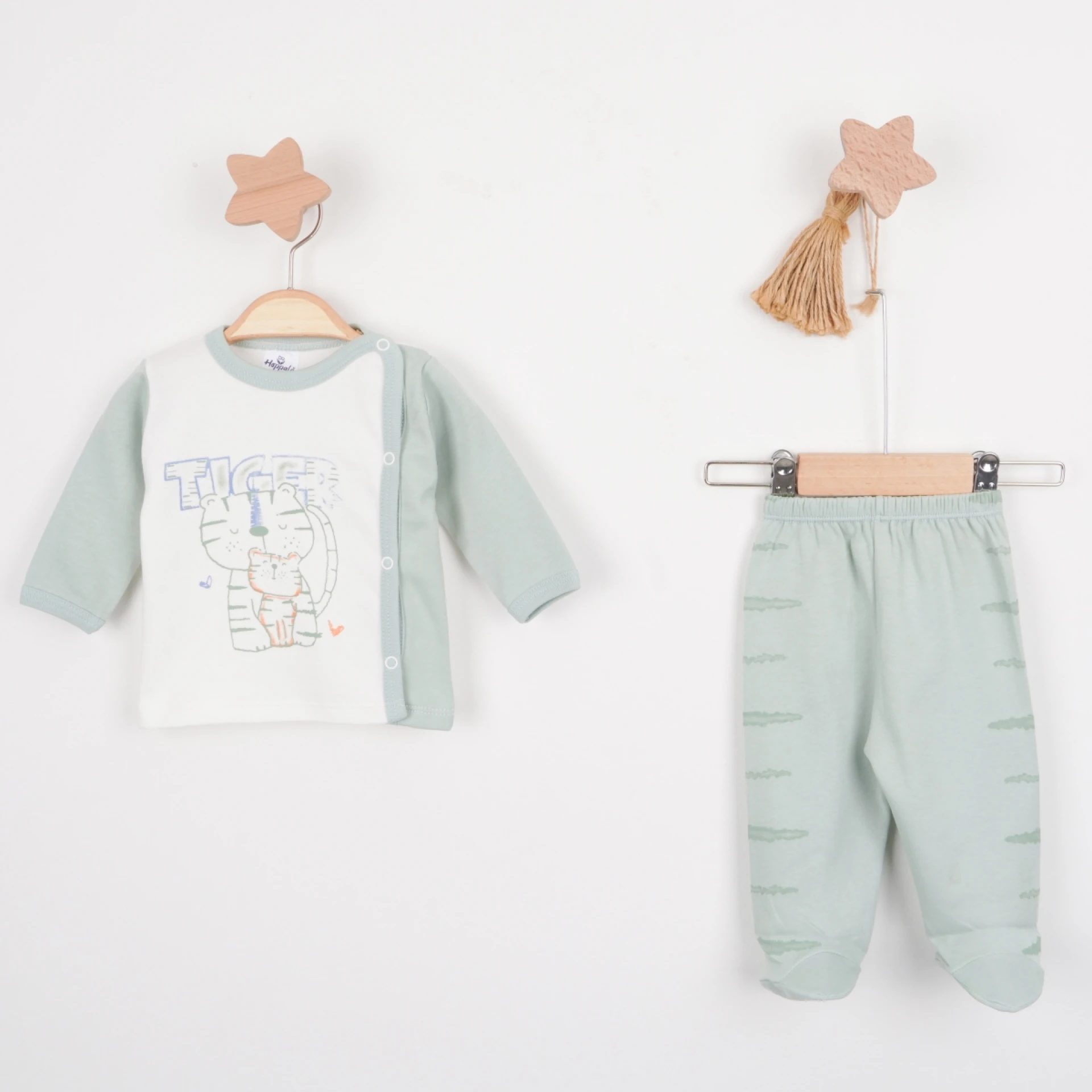 Hoppala 4413 0-3 Ay Tiger Baskılı Erkek Patikli Zıbın Takımı