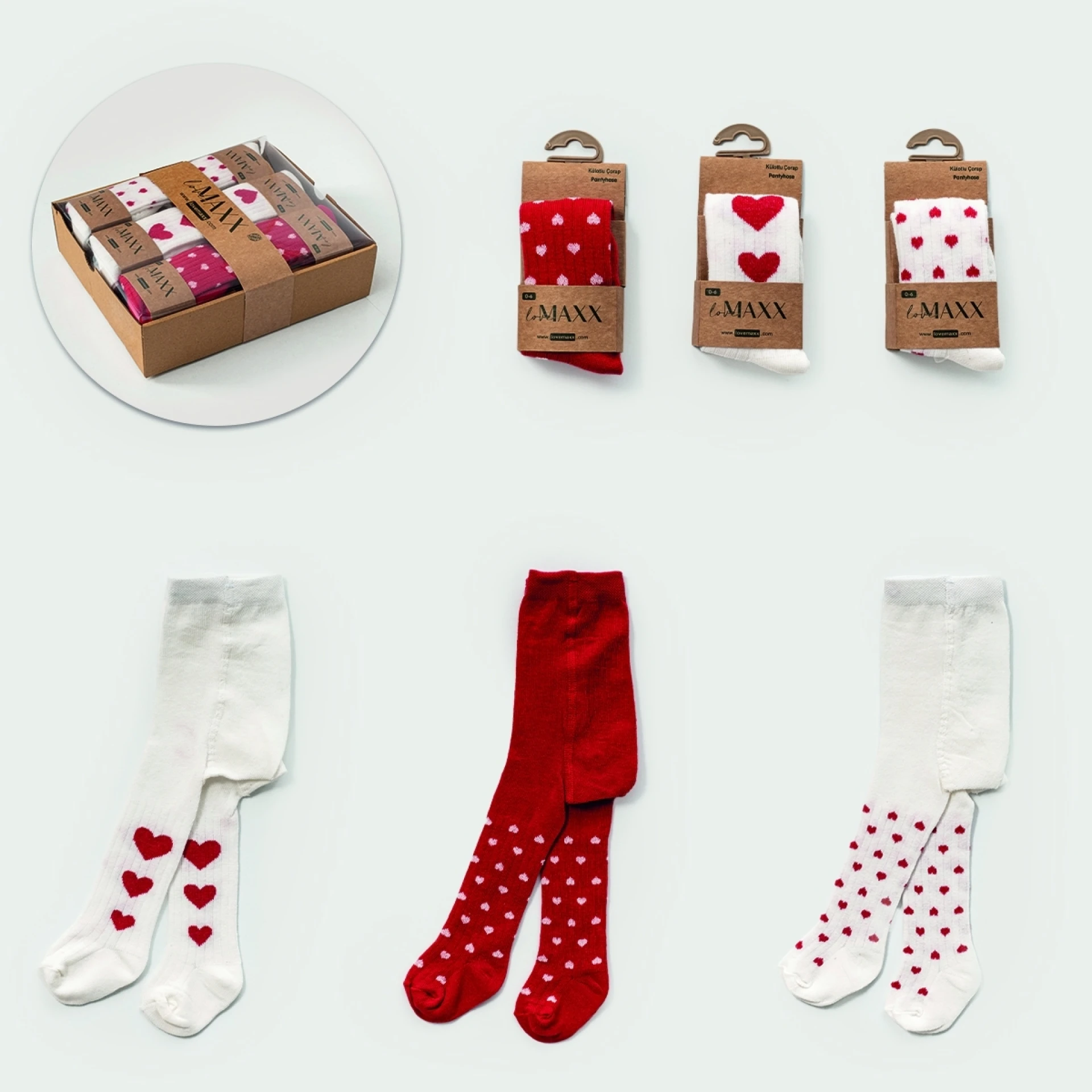 KIZ BEBEK 0-6 AY KALPLİ KÜLOTLU ÇORAP (12 ADET)