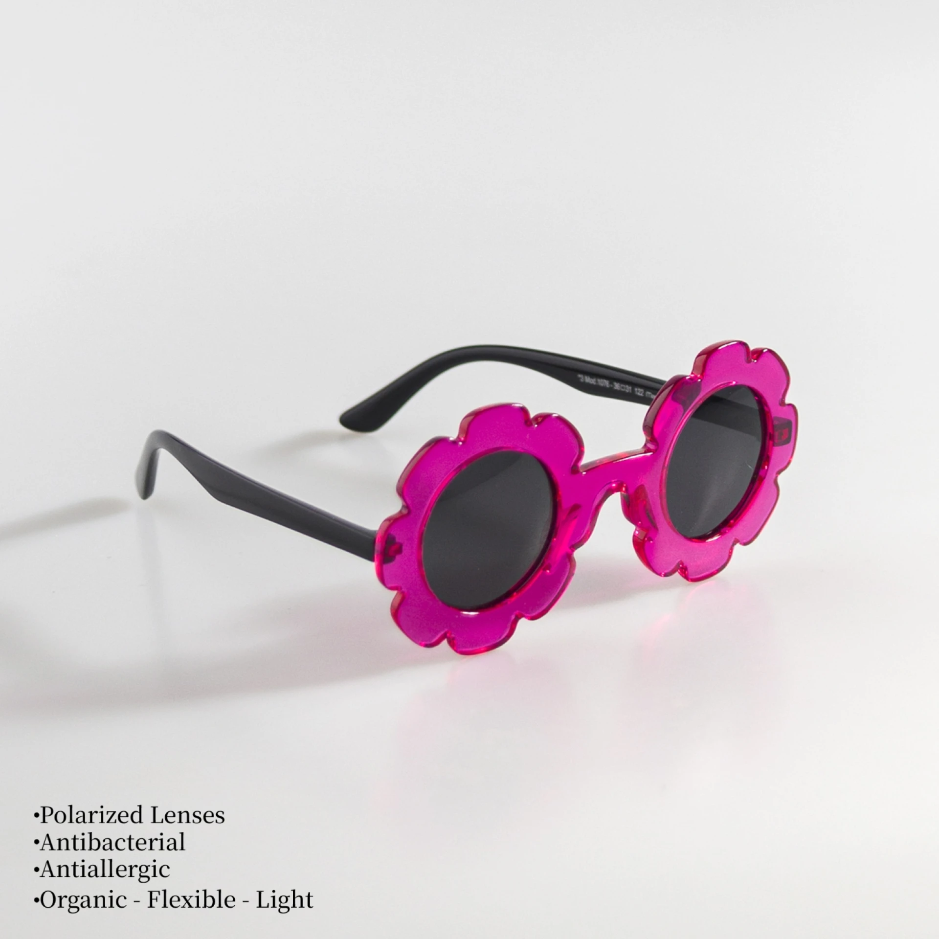 KIZ BEBEK ÇOCUK GÜNEŞ GÖZLÜĞÜ  POLARIZED - PAPATYA FUŞYA ÇERÇEVE SİYAH SAP