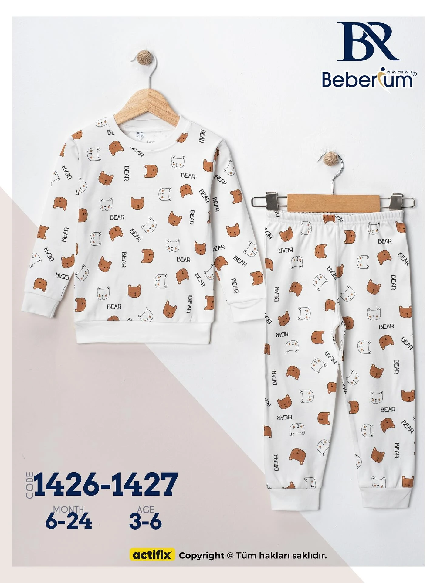 Kedi Baskılı Pijama Takımı
