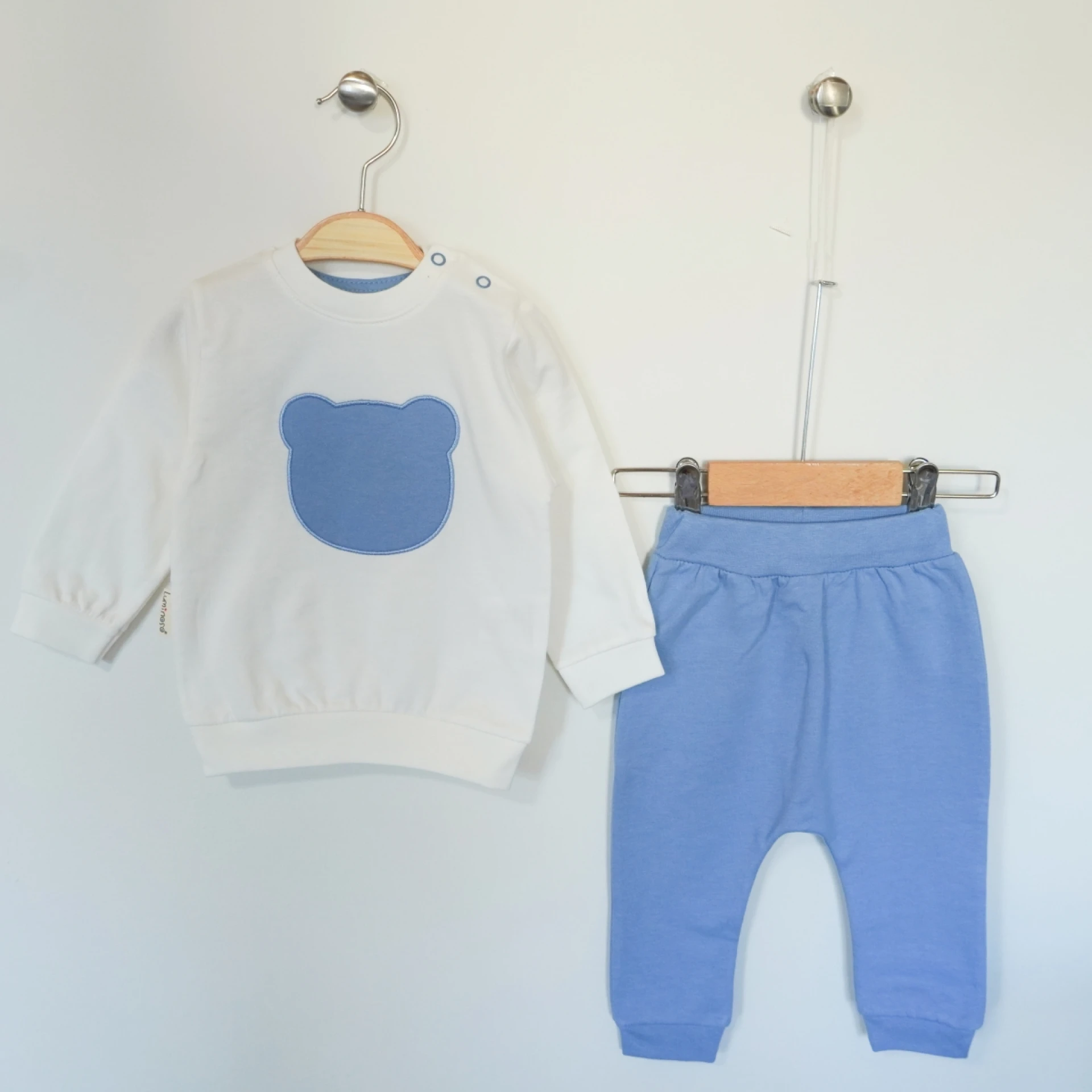 Luminoso 4367 6-9-12 Ay Bear Nakışlı Erkek Mevsimlik İkili Takım