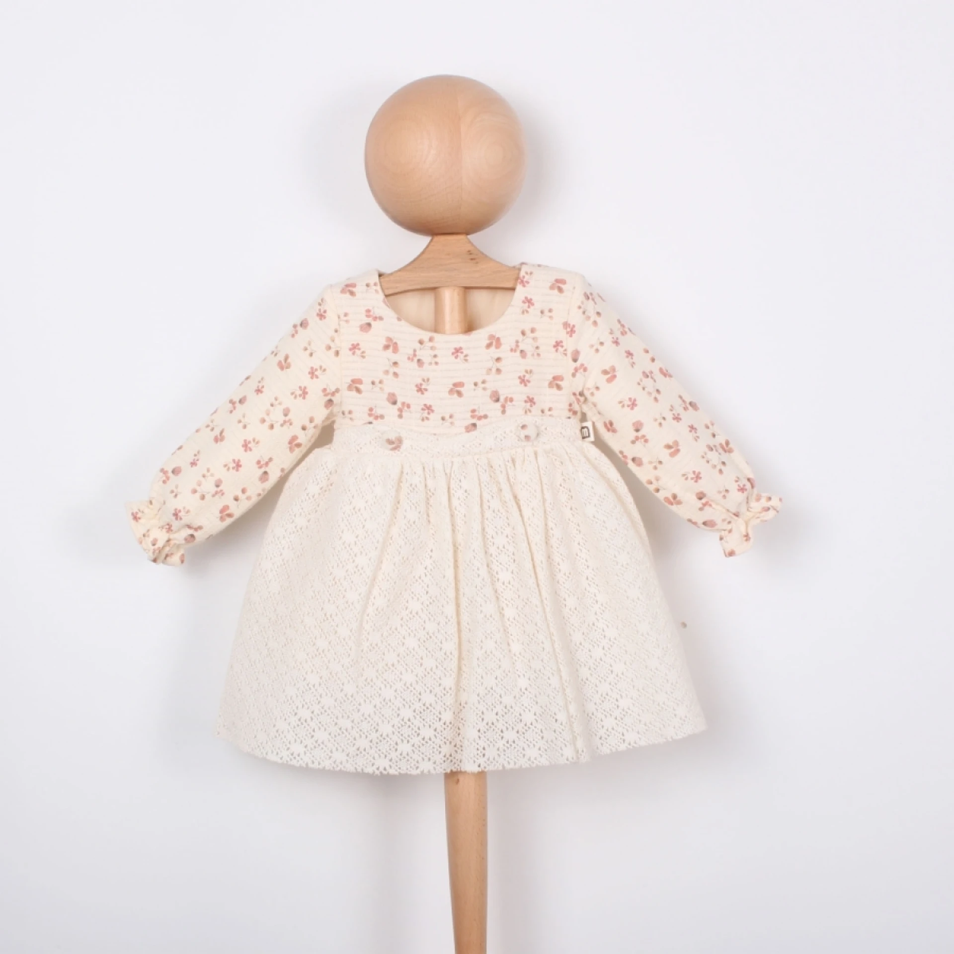 MİNİNO DÜĞMELİ DANTELLİ KIZ 6-18 AYELBİSE