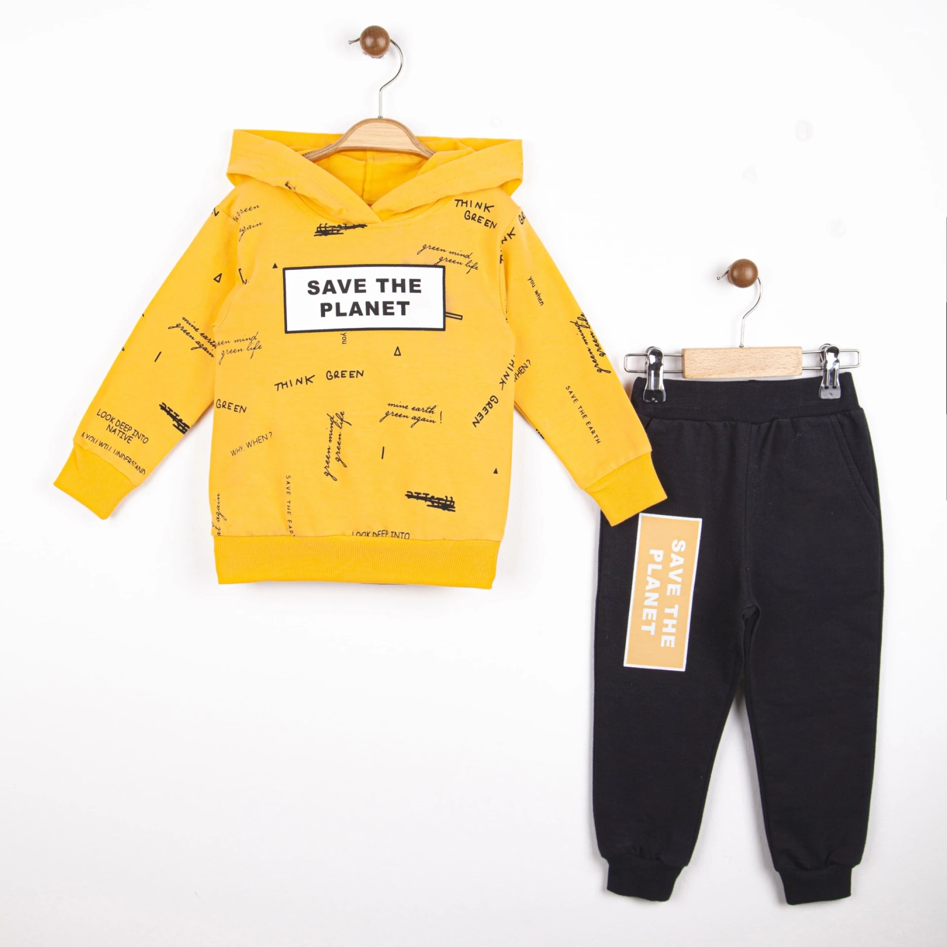 SAVE THE PLANET BASKILI İKİLİ EŞOFMAN TAKIM