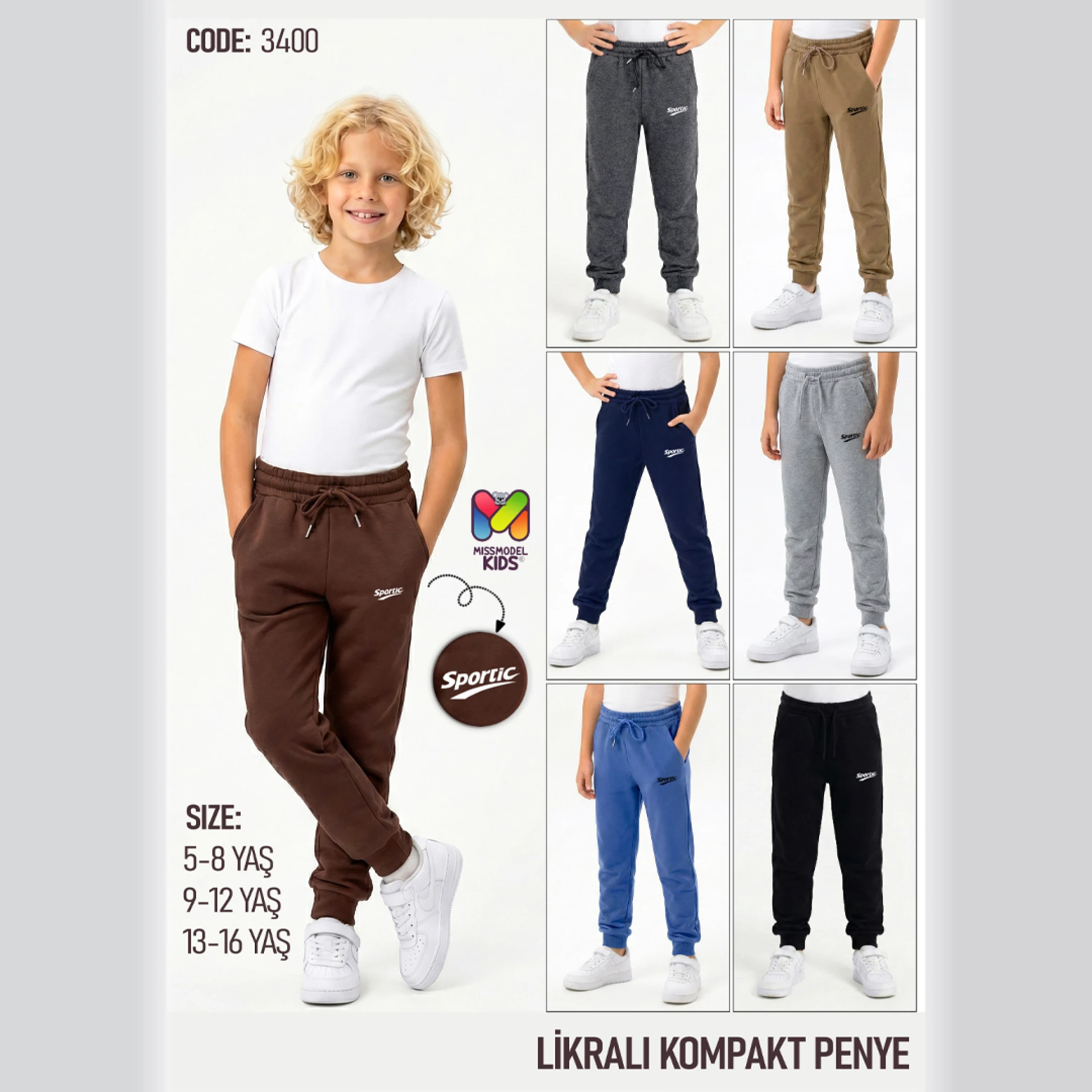 Sportic Baskılı Likralı Kompakt Penye Eşofman