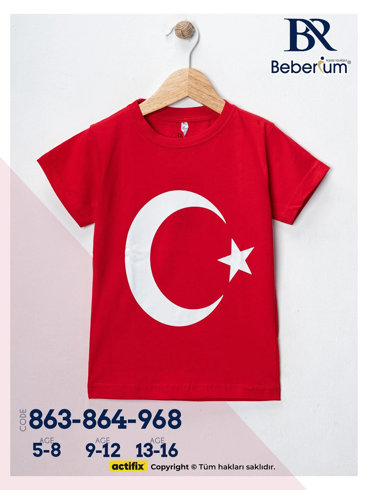 Türkiye Bayraklı Kısa Kollu Tişört