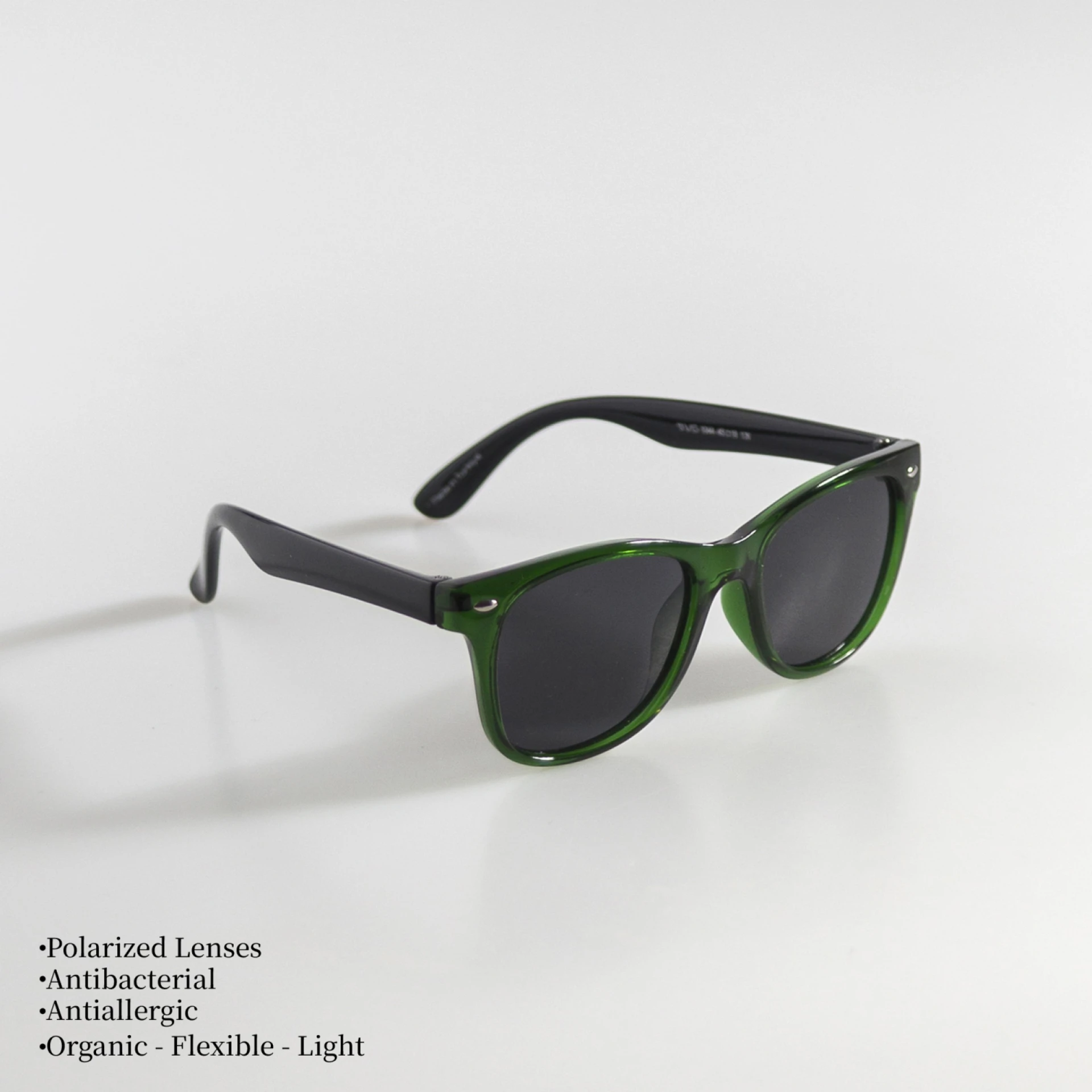 UNISEX BEBEK ÇOCUK GÜNEŞ GÖZLÜĞÜ  POLARIZED - YEŞİL ÇERÇEVE SİYAH SAP