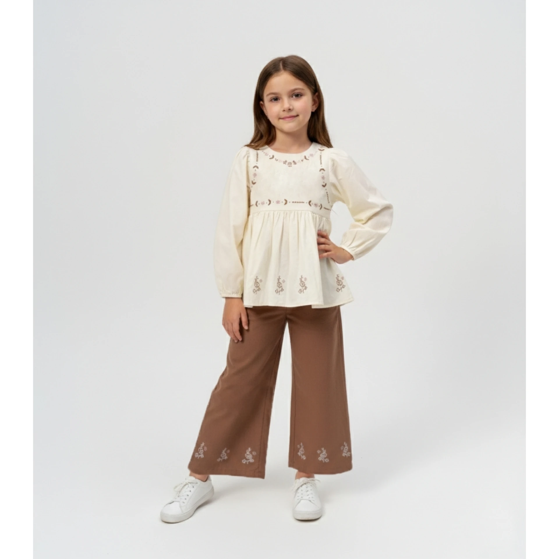 VOVİDO KIZ 3-4-5-6 YAŞ NAKIŞLI 2Lİ TAKIM