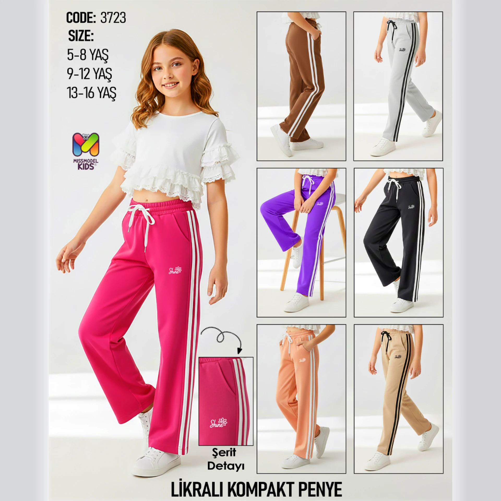 Yan İki Şeritli Likralı Kompakt Penye Eşofman