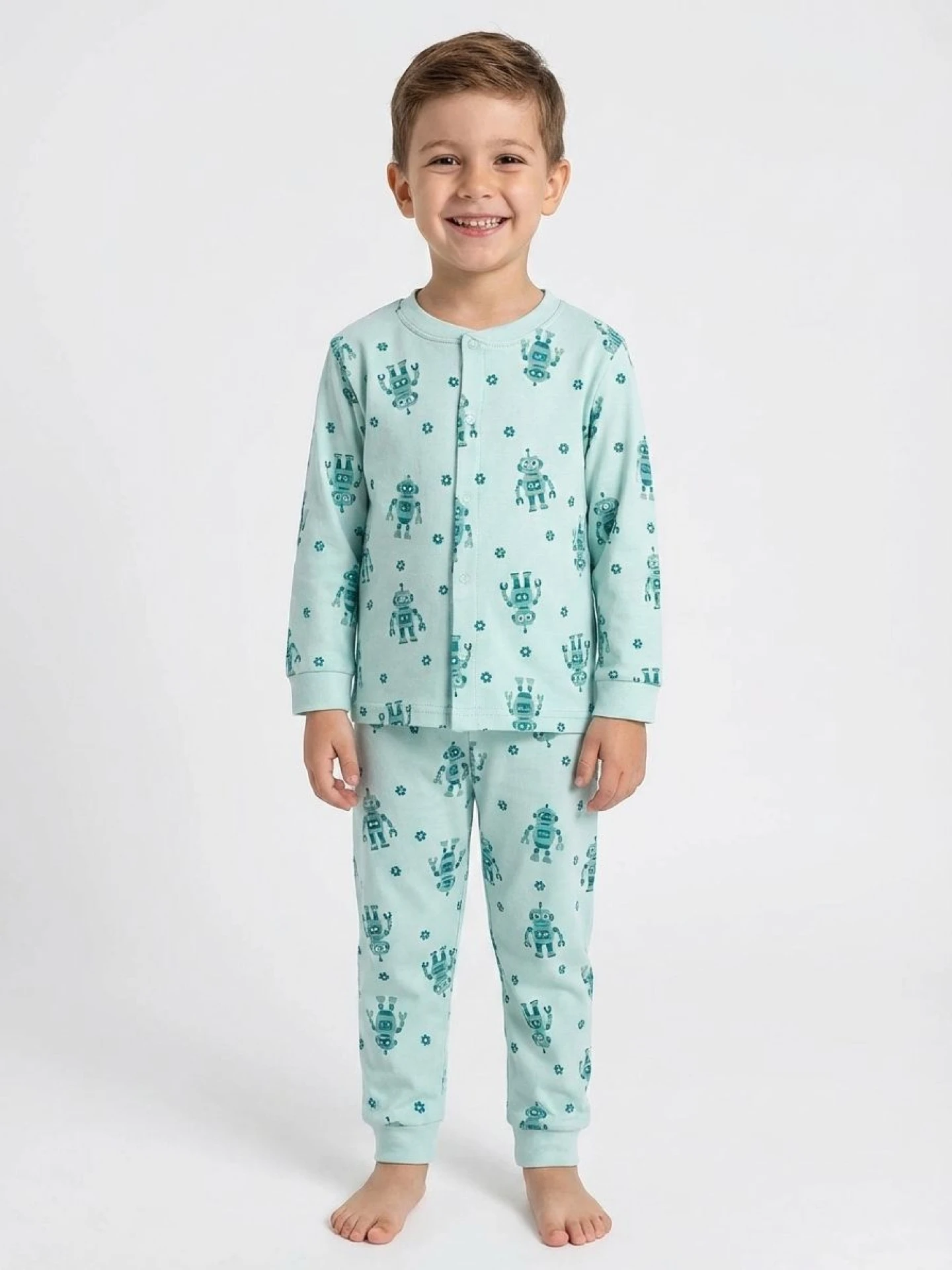 Robot Desenli Pijama Takımı