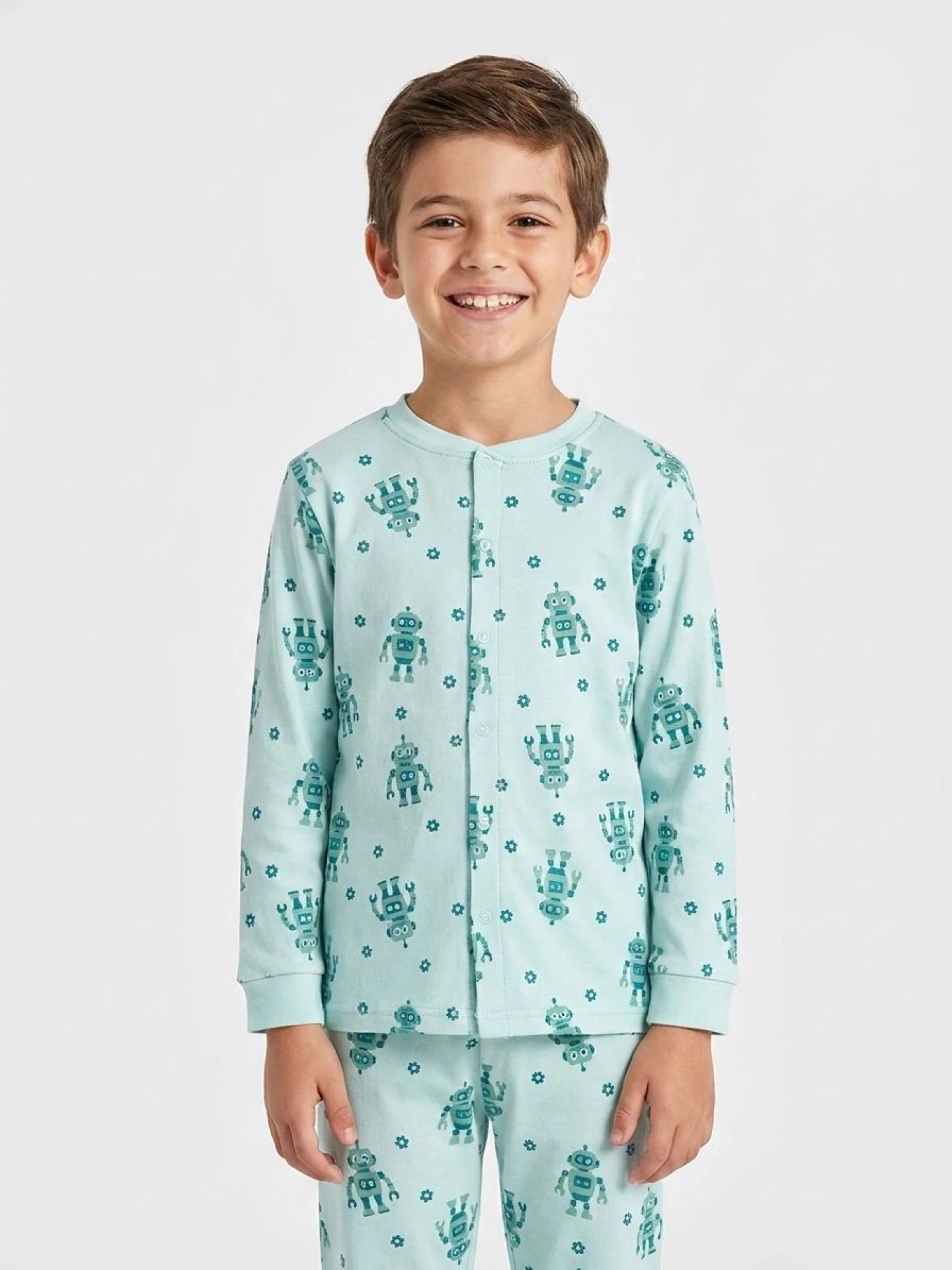 Robot Desenli Pijama Takımı