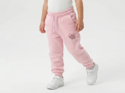 1/4 YAŞ 3 İP ŞARDONLU "Self Love Club" Baskılı Kız Çocuk Eşofman Altı