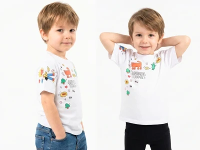 1/5 YAŞ 36/1 KOMPAKT "Animal Home" Temalı ve Doodle Baskılı Erkek Çocuk Tişört