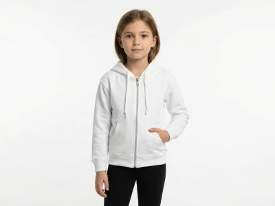 6/11 YAŞ 2 İP Basic Kapüşonlu ve Fermuarlı Kız Çocuk Hırka