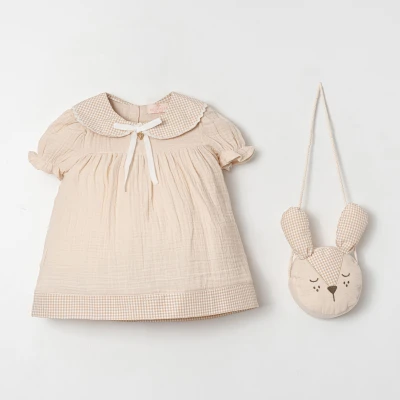 BUNNY ÇANTALI MÜSLİN ELBİSE 