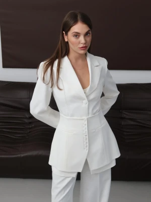 Beyaz Blazer Ceket Takımı