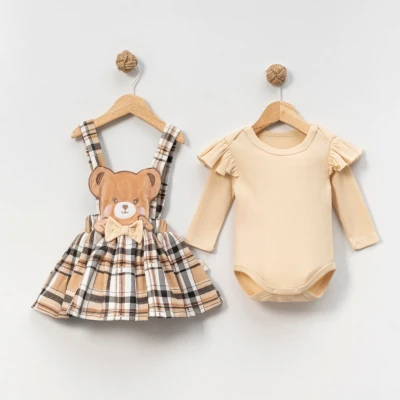 ÇAKAR BEBE KIZ 6-9-12-18 AY BODYLİ ETEKLİ TAKIM