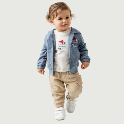 CAPTAIN FISH NAKIŞLI EŞOFMAN 3'LÜ TAKIM 