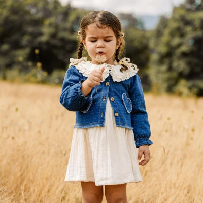 DENİM CEKET MÜSLİN ELBİSE 2'Lİ TAKIM 