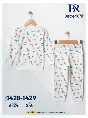 Desenli Çocuk Pijama Takımı