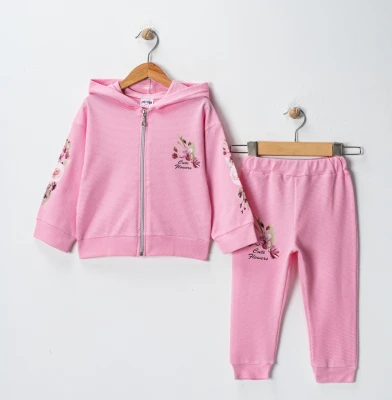 FLOWERS BASKILI İKİLİ EŞOFMAN TAKIM