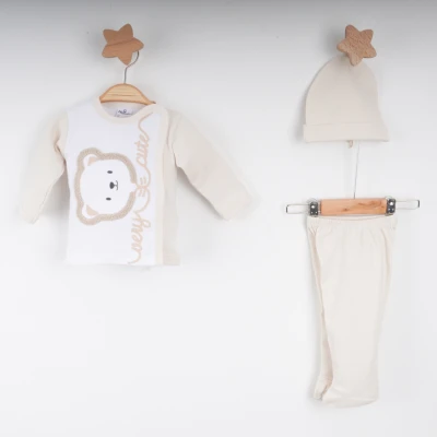 Hoppala 4055 0-3 Ay Bear Süzene Baskılı Eldivenli Zıbın Takımı