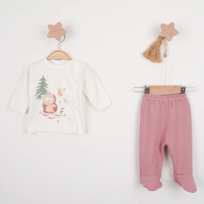 Hoppala 4433 0-3 Ay Bear Baskılı Patikli Zıbın Takımı