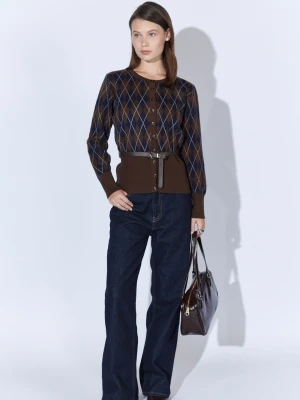 Kadın Desenli Triko Hırka