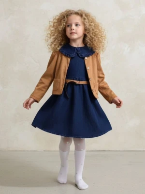 Kız Çocuk Kabanlı Elbise