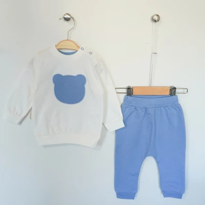 Luminoso 4367 6-9-12 Ay Bear Nakışlı Erkek Mevsimlik İkili Takım