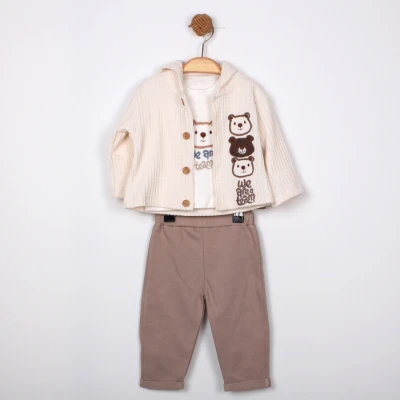 MİNİNO AYI NAKIŞLI 3 LÜ ERKEK TAKIM