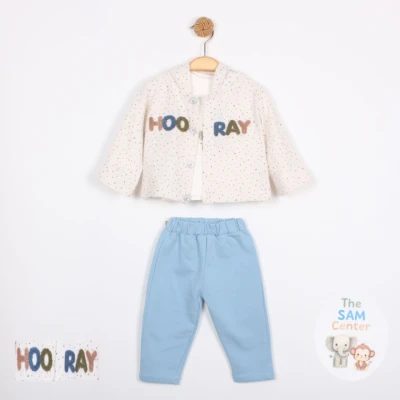 MİNİNO ERKEK BEBE 6-18 AY HOORAY NAKIŞLI TAKIM