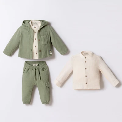 MÜSLİN CEKET 3'LÜ ERKEK TAKIM 