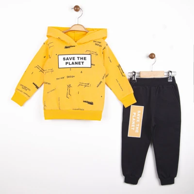 SAVE THE PLANET BASKILI İKİLİ EŞOFMAN TAKIM