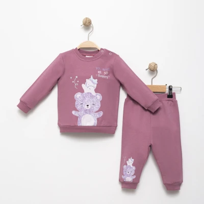 SO HAPPY BASKILI İKİLİ EŞOFMAN TAKIM