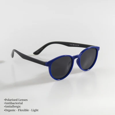 UNISEX BEBEK ÇOCUK GÜNEŞ GÖZLÜĞÜ  POLARIZED - MAVİ ÇERÇEVE SİYAH SAP