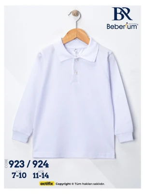 Uzun Kollu Beyaz Polo Tişört