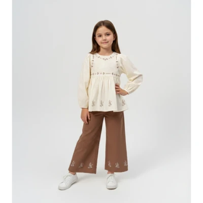 VOVİDO KIZ 3-4-5-6 YAŞ NAKIŞLI 2Lİ TAKIM