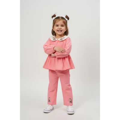 VOVİDO KIZ 9-24 AY GÜL DETAYLI 2Lİ TAKIM